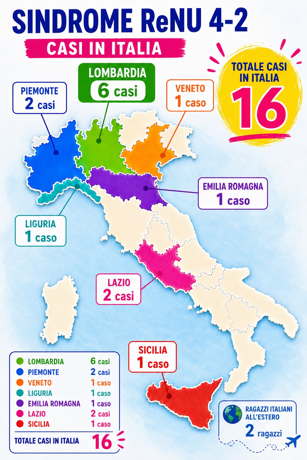 Mappa Italia e Mondiale Sindrome ReNU